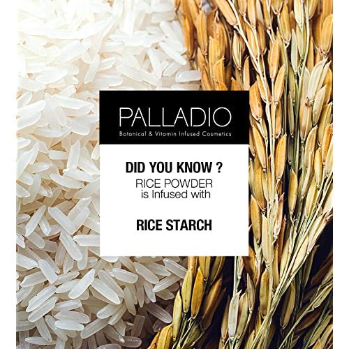 Palladio Rice Powder, Natural, Loose Setting Powder, Absorbs Oil, Leaves Face Looking and Feeling Smooth, Helps Makeup Last Longer For a Flawless, Fresh Look