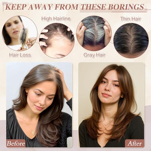 RUWISS Real Human Hair Topper for Thinning Hair