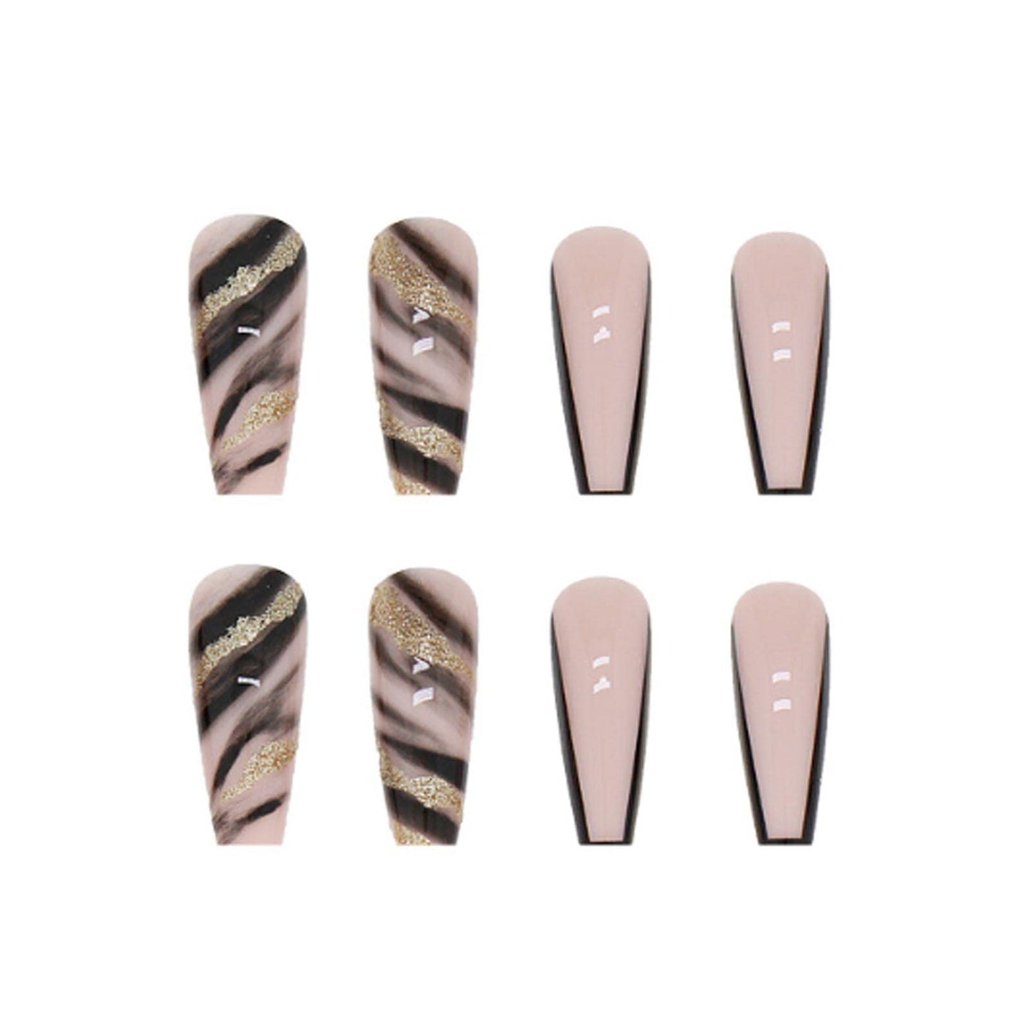 DANMANR Coffin Long Press on Nails Full Cover Coffin Fake Nails Acrylic False Nails for Women (Coffin black french marble nails)