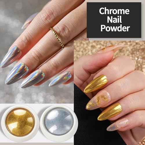FANDAMEI Nail Design Kit, Nail Art Kit, 15 PCS Nail Brushes For Nail Art, Nail Art Tools, Rhinestones For Nails, Nail Stickers, Pearl Chrome Nail Powder, Chrome Powder For Nails, Nail Design Tools