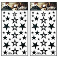 Tattoos 2 Sheets Black Stars Temporary Tattoos Stickers Fake Body Arm Chest Shoulder Tattoos for Teens Men Women