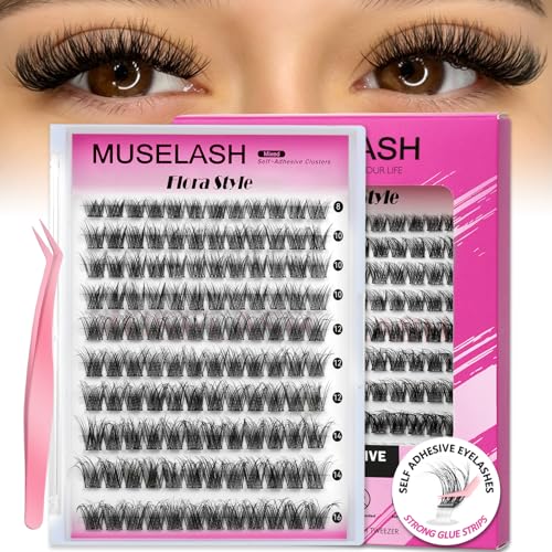 Self Adhesive Lash Clusters Kit - 120pcs Pre Glued Eyelash Extensions