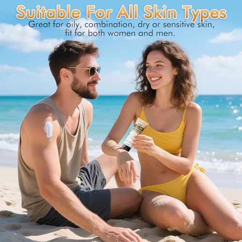 Mineral Sunscreen with Non-Toxic Zinc Oxide SPF 50, Organic Natural Beef Tallow Sunblock with Honey Beeswax, Non Greasy Formula for Face, Body and Skin