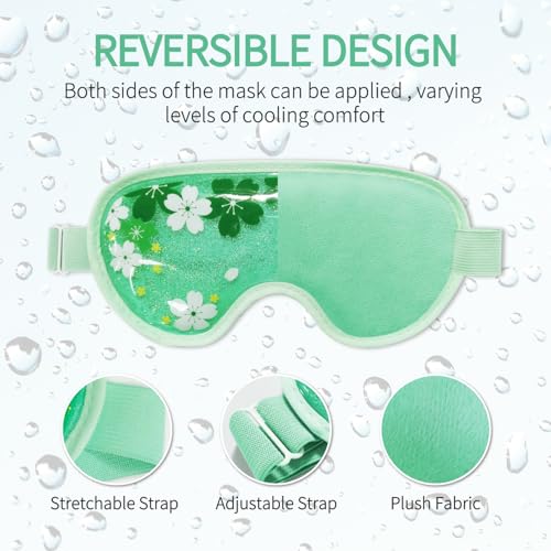 ZN?CUET?D Ice Eye Mask Cold Gel Cooling 2 Packs Reusable for Dark Circles and Puffiness, Cold Compress Eye Ice Pack for Dry Eyes, Migraine, Stress Relief Christmas Gift