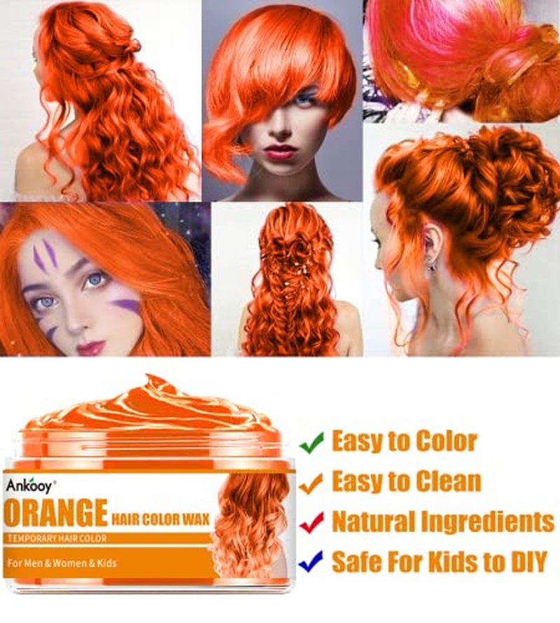 6 Colors Temporary Hair Wax – Safe, Washable Hair Dye for Kids & Adults