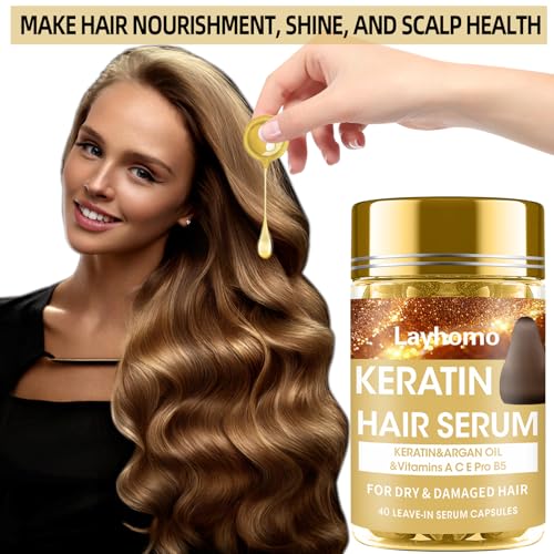 Layhomo Keratin Hair Treatment Serum Capsules for Dry, Damaged Hair
