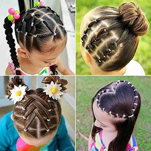 1000Pcs Hair Rubber Bands, Soft Small Hair Elastics for Girls and Women, 2pcs Topsy Tail Tools, 1 Rat Tail Comb, Pink Schembo