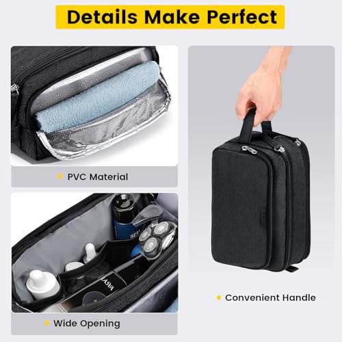 Vorspack Black Medium Travel Toiletry Bag with Organized Compartments