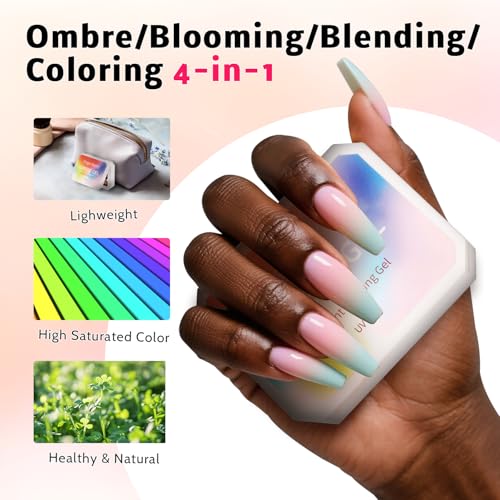 Karroy 16-Color Solid Ombre Gel Polish Palette & Sponge Nail Art Kit