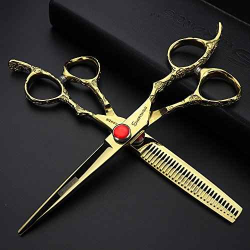 Golden Professional Hairdressing Scissors 6 inch 7 inch Hairdresser Scissors Set (6 Set)