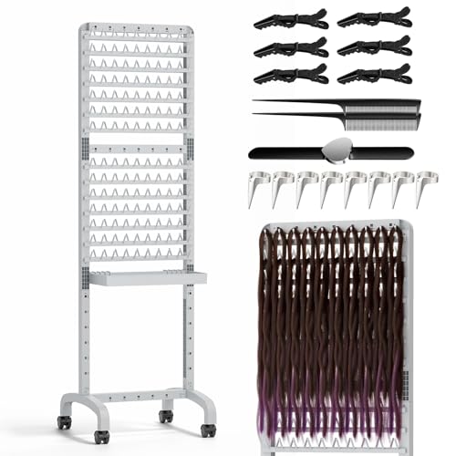 280-Peg Braiding Hair Rack with Removable Tray & Tools for Salon & Styling