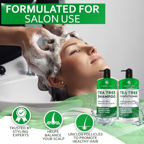 Tea Tree Shampoo & Conditioner Set | Australian Oil, Sulfate Free