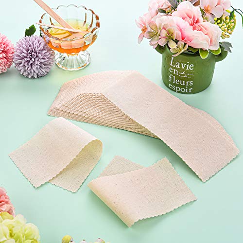 Maitys 100 Pieces Body and Facial Muslin Strips for Hair Removal Natural Muslin Epilating Strips 2.8 x 7.9 Inches Large Bulk for Women and Men