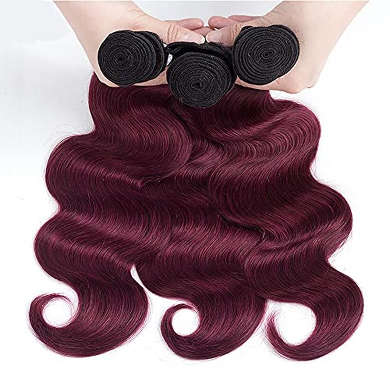 Ombre Human Hair Bundles 1B99J 26 28 30 Inch Body Wave