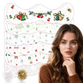 Christmas Glitter Tattoo Stickers - 12 Sheets Festive Designs