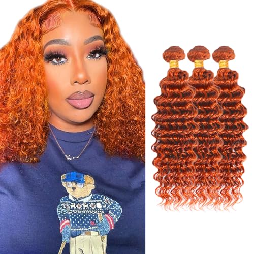 Ginger Deep Wave Human Hair Bundles - 12 Inch #350, 300g