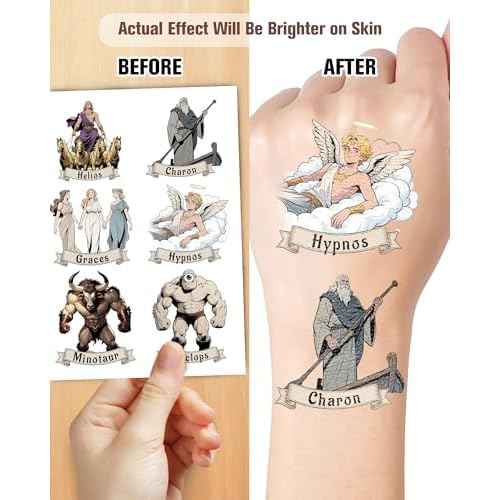 150Pcs Greek Mythology Temporary Tattoos - Greek Mythology Decor & Ancient Greece Decorations - Greek Mythology Party Decorations - Hypoallergenic Temporary Tattoos for Kids