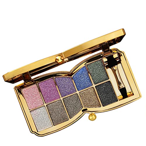 Gold Eye Shadow Eyeshadow Palette Shimmer - 10 Colors Sparkly Eyeshadow Glitter Highly Pigmented Long Lasting Waterproof Sweatproof Professional Nudes Warm Natural Neutral Smoky Cosmetic Eye Palette Set Gold (# 01)