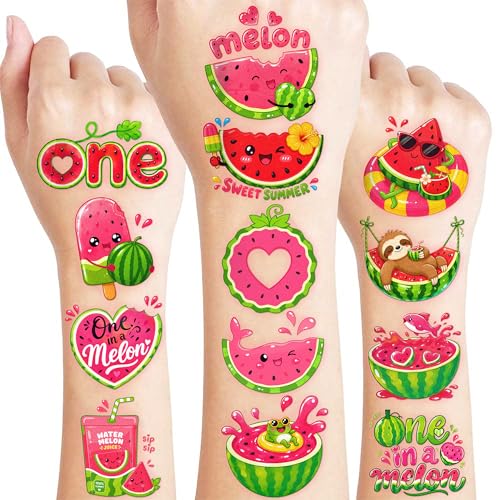 96 Watermelon Temporary Tattoos for Kids | Summer Party Favors
