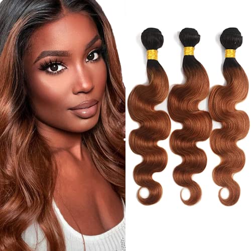 1B30 Ombre Body Wave Human Hair Bundles - 3 Pack, 26-30 Inch