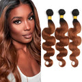 1B30 Ombre Body Wave Human Hair Bundles - 3 Pack, 26-30 Inch