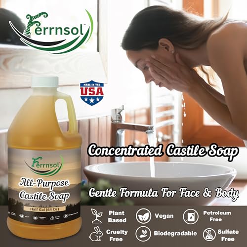 AP Castile Liquid Soap (1/2-gallon) ? Unscented, Fragrance-Free, Refill ? Natural Multi-Purpose Soap for Home, Hands, and More ? Gentle, Non-Toxic Formula ? 64oz, Made in USA