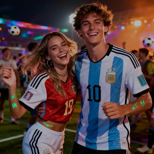 10 PCS Glow in Dark Soccer Temporary Tattoos for Kids