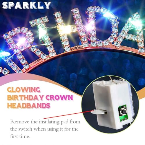 Light Up Birthday Girl Headband with LED Rhinestone Crown