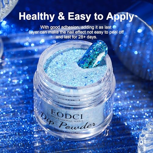 Chameleon Blue Nail Dip Powder - 1 oz Long-Lasting Shimmer Finish