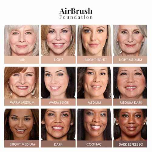 MagicMinerals AirBrush Foundation Set by Jerome Alexander - Complete 5pc Spray Makeup Set with Foundation, Primer, and Setting/Finishing Spray - for Smooth, Radiant Skin (Warm Beige)