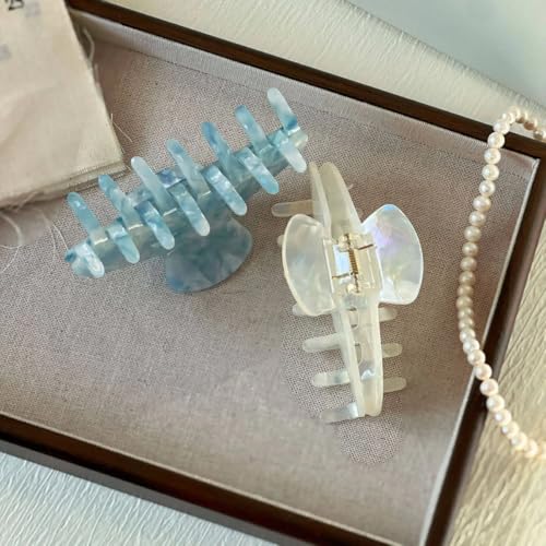RUOXITIA Large Water Ripple Acetate Hair Claw for Thick or Thin Hair, 3.94" Stylish Hair Clip