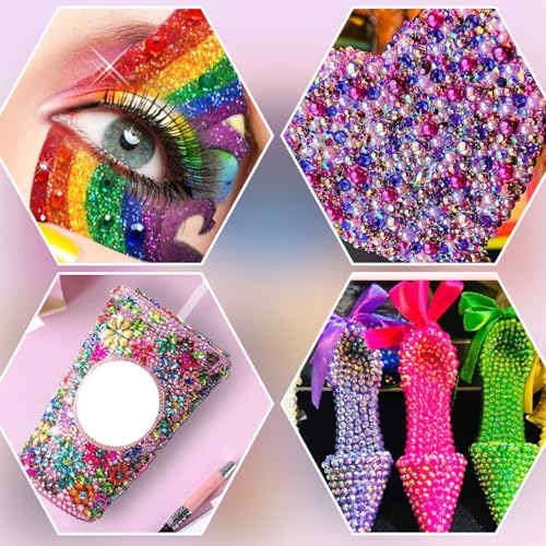 28 Colors 4mm Resin Rhinestones Flatback - 13000Pcs with B7000 Glue