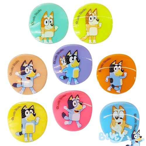 LUV HER Bluey Girls Butterfly Hair Clips - 8 Cute Hair Clips with Small Soft Claw, Clips for Every Occasion - Multi Color with Your Favorite Bluey Characters - Ages 3+