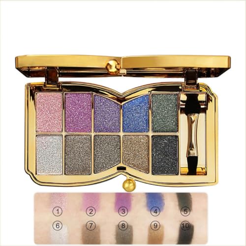 Glitter Eyeshadow Palette 10 Colors Shimmer Waterproof