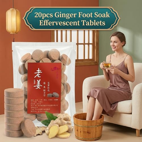 Ginger & Mugwort Herbal Foot Soak Effervescent Tablets - 20 Count
