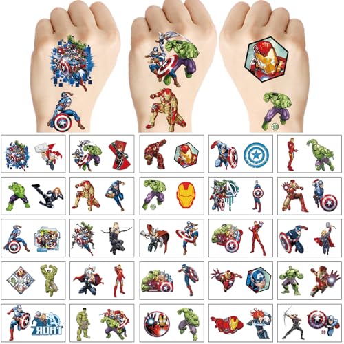 Avengers Temporary Tattoos 100-Sheet Pack for Kids Party Favors