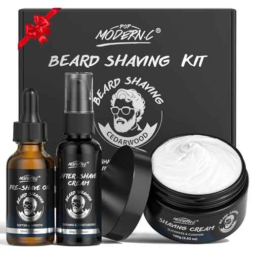 3Pcs Shaving Kit For Men Gift Basket For Christmas Birthday Valentine's Father's Day Mens Shaving Kit For Dad Men Husband Boyfriend Includes Shaving Cream Pre Shave Oil After Shave Cream