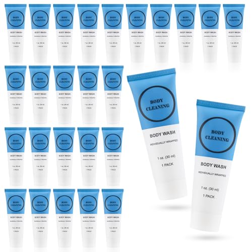 Travel Size Body Wash 1oz, 60 Pack Sealed Bottles