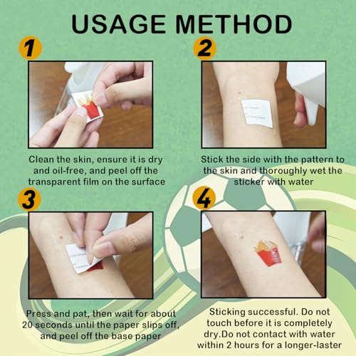 10 Sheets Soccer Temporary Tattoos – 49 Football Stickers