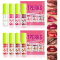 8 Colors Lip Oil with Soft Brush | Hydrating Plumping Lip Gloss