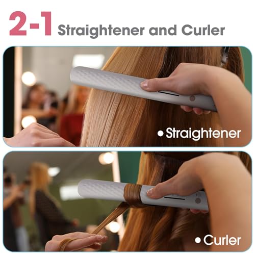 QUICO Travel Hair Straightener with Adjustable Temp & Clips