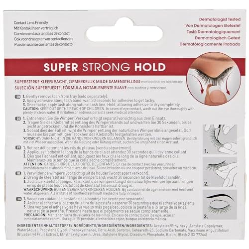 KISS Lash Couture, Lash_Glue, Super Strong Strip Adhesive, Black, Includes Lash Adhesive, Long Lasting Wear, Can Be Used with Strip Lashes and Clusters (Pack of 2)