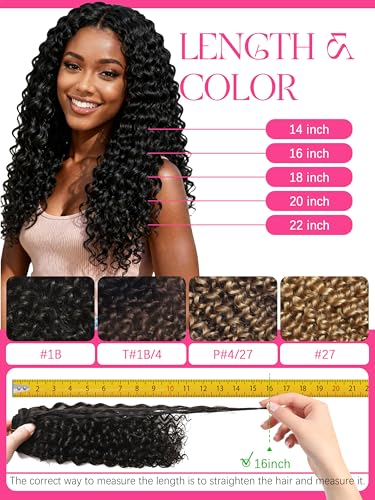 Lacer Clip-In Human Hair Extensions 20" Jerry Curly 1B