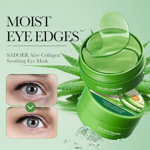 Under Eye Patches - 60 PCS Aloe Vera Eye Masks for Dark Circles and Puffiness, Hydrating Eye Mask Skincare, Eye Patches for Women, Under Eye Mask, Refresh Your Skin, Reduce Wrinkles and Fine Lines