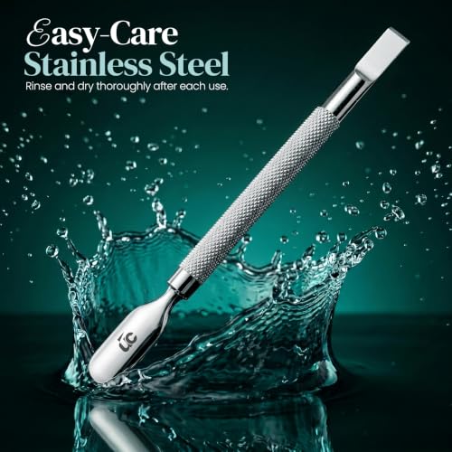 Silver Stainless Steel Cuticle Pusher & Nail Cleaner Tool - 5.5 Inch