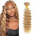22-Inch Honey Blonde Deep Wave Human Hair Bundles - P27/613