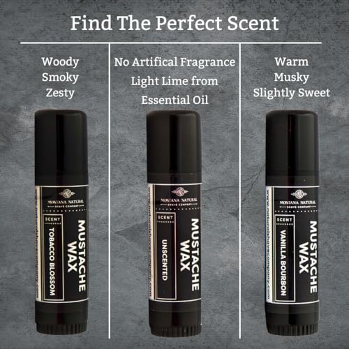 MNSC Vanilla Bourbon Mustache Wax - Medium Hold Balm - All-Natural Beeswax and Plant-Based Oils, Petroleum-Free, Hypoallergenic Ingredients, Handmade in USA