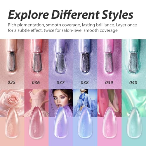 Makartt Cat Eye Gel Nail Polish Set - 6 Colors, 15ML
