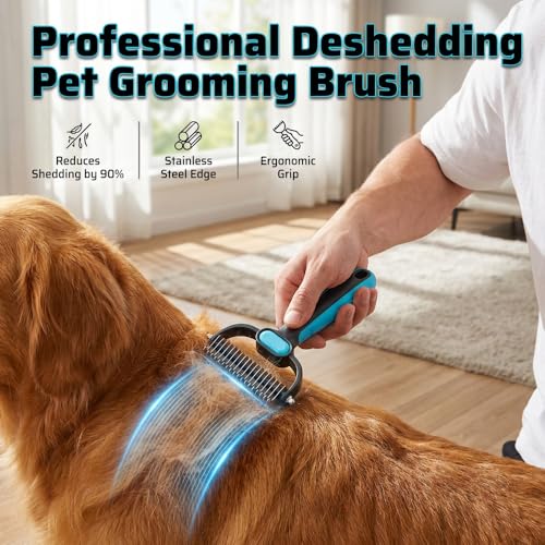 Double-Sided Pet Grooming Rake for Cats & Dogs