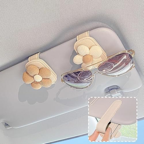 Flower Sunglass Holder for Car Visor – Stylish Eyeglass Organizer